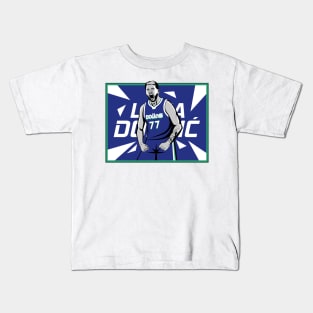 Doncic #77 - Iconic Dallas Mavs Blue Basketball Kids T-Shirt